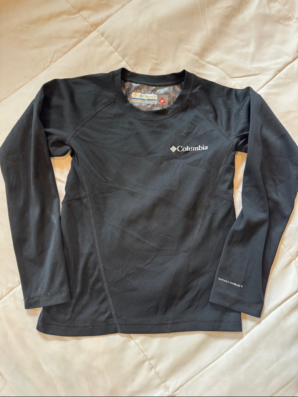 Columbia Omni-Heat Base Layer Top, size XS 6/7 years, black, ski, snow, winter
